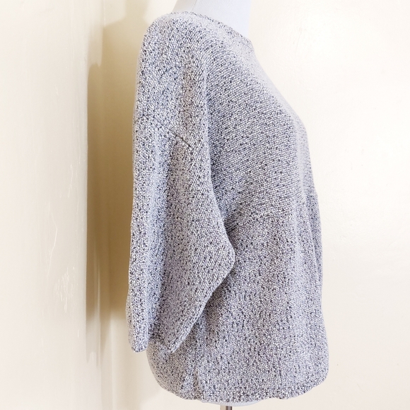 J. Jill Pure Jill Heathered Purple Kimono Sleeve Boxy Lightweight Sweater Top - Picture 4 of 15